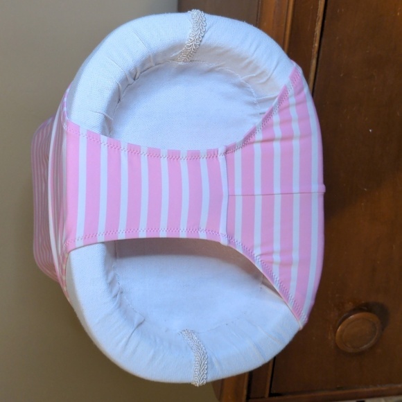 Preppy J.CREW One-piece Coastal PINK & WHITE Stripe Swim Suit - Picture 7 of 12